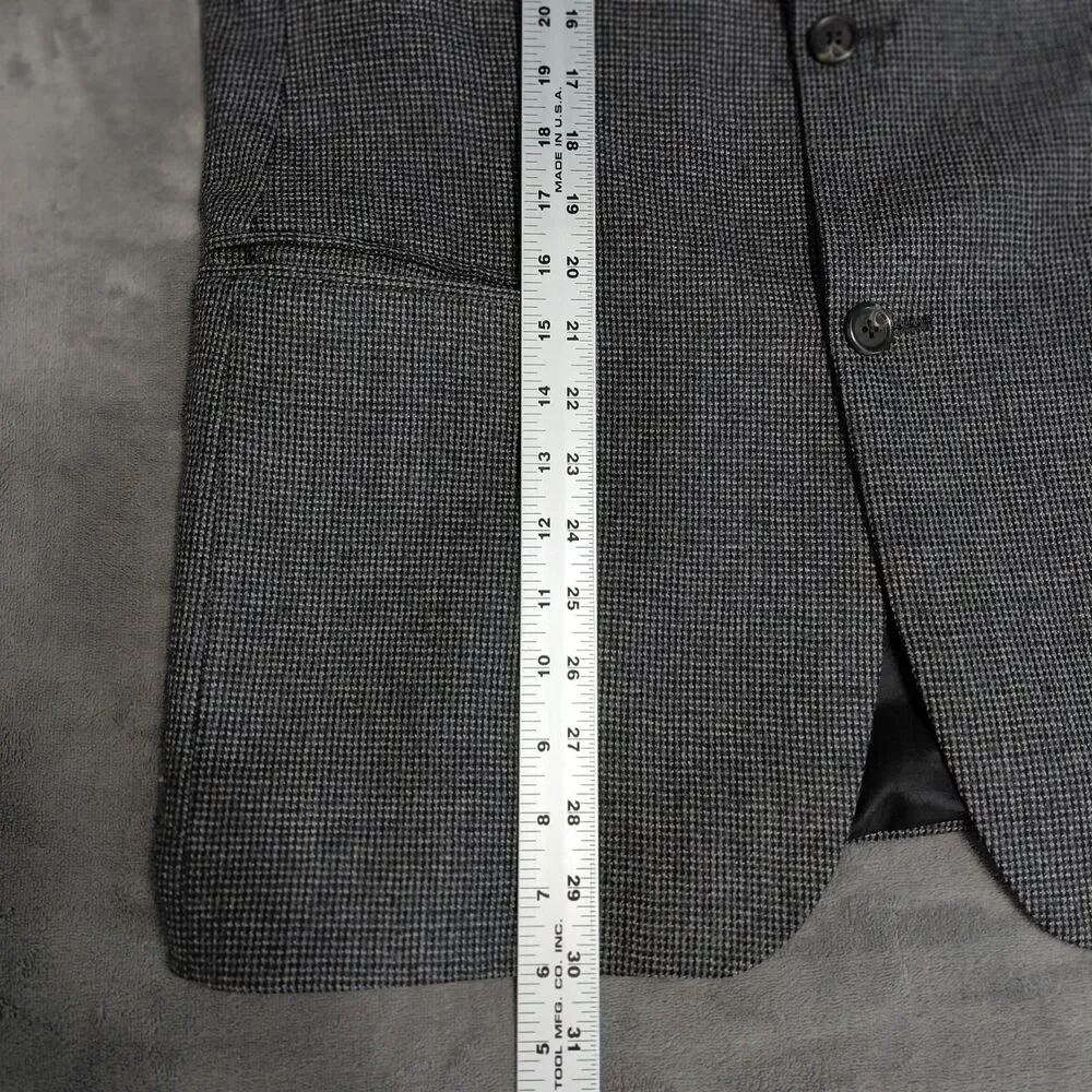 Ralph Lauren LRL Blazer Sport Coat Mens Size 40S Gray 100% Lambswool Suit Jacket